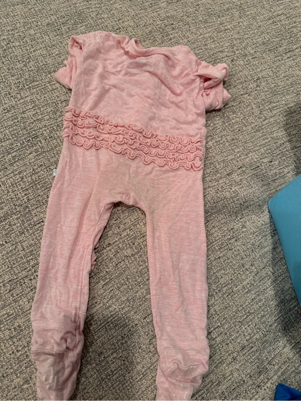 Posh Peanut Pink Bamboo Ruffle Footie Sleeper 9-12 Months